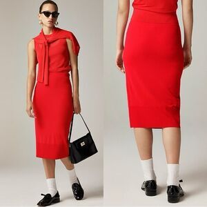 NWT J CREW Gauzy sweater-skirt in Electric Red